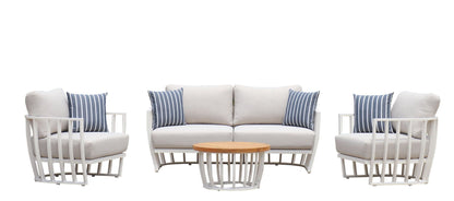 test rey 1 Maximus Hampton-Style 4-Piece Outdoor Lounge Set – White Aluminium + Ultra-Soft White Cushion