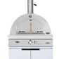 Rockpool White Sintered Stone 6 Burner Outdoor Kitchen (Natural Gas) w/ Fridge, Sink and 22" Gas Pizza Oven Bundle