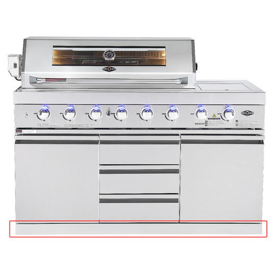 Hurricane 304 Stainless Silver 6 Burner Outdoor Kitchen w/ Fridge, Sink & Pizza Oven Bundle