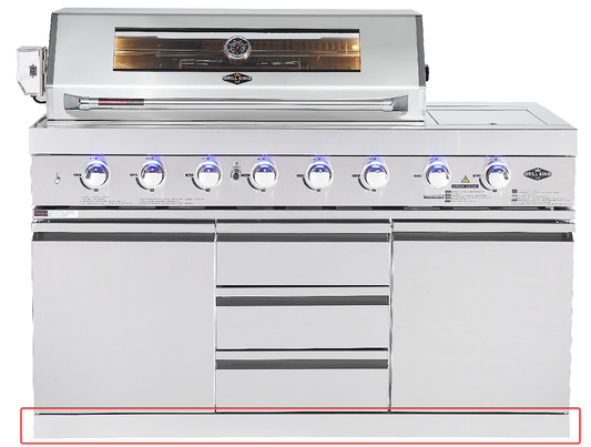 Hurricane 304 Stainless Silver 6 Burner Outdoor Kitchen w/ Fridge, Sink & Pizza Oven Bundle