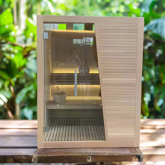 BJØRN 3-4 SAUNA PERSON INFRARED SAUNA LED, BLUETOOTH, CEDAR WOOD