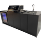 Grill King Signature Series Outdoor BBQ Kitchen Package | Black Stone, Aluminium Cabinet Finish Inc Grill King 6B Built-In BBQ + Rotisserie