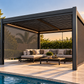 GazeboMate Louvered Gazebo + Aluminium Privacy Side Wall – Monument Charcoal