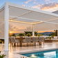 GazeboMate 4m × 5m White Aluminium Louvered Gazebo + Retractable Privacy Screen Combo