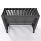 Grill King Outdoor BBQ Shelter Package – 6 Burner Charcoal BBQ Kitchen, Fridge & Sink + Freestanding Aluminium Louver Roof with LED Lighting & Privacy Blind
