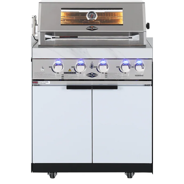 Grill King Built-In BBQ Cabinet Module – Flat Pack | White 4 & 6 Burner Options