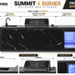 Grill King Rockpool Summit 4 Burner Outdoor BBQ Kitchen – Black Stone, Fridge & Sink