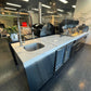 Floor Stock Element Twin-Hood Outdoor BBQ Kitchen with Kamado Smoker, Fridge, Sink, Rotisserie