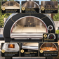 Grill King Outdoor Charcoal Pizza Oven – Black Stainless Steel | Wood-Fired Pizza Oven with Trolley