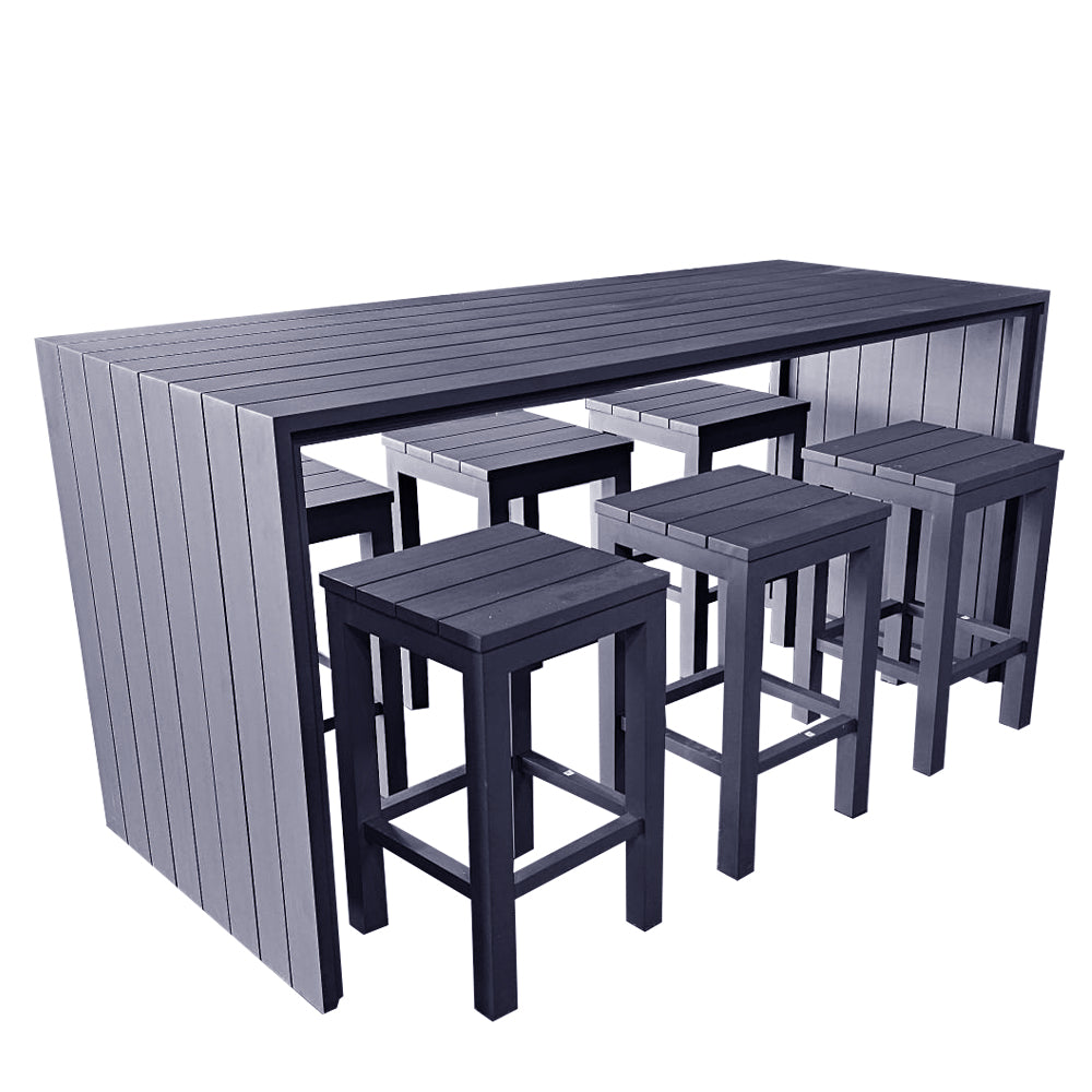 Niagra 7-Piece Outdoor Bar Set Aluminium Charcoal