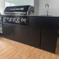 Grill King Signature Series 6 Burner Outdoor BBQ Kitchen Package – Black Stone Benchtop, Black Aluminium Cabinets, Built-In BBQ + Rotisserie
