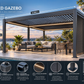GazeboMate 4m × 5m Monument Aluminium Louvered Gazebo + Retractable Privacy Screen Combo