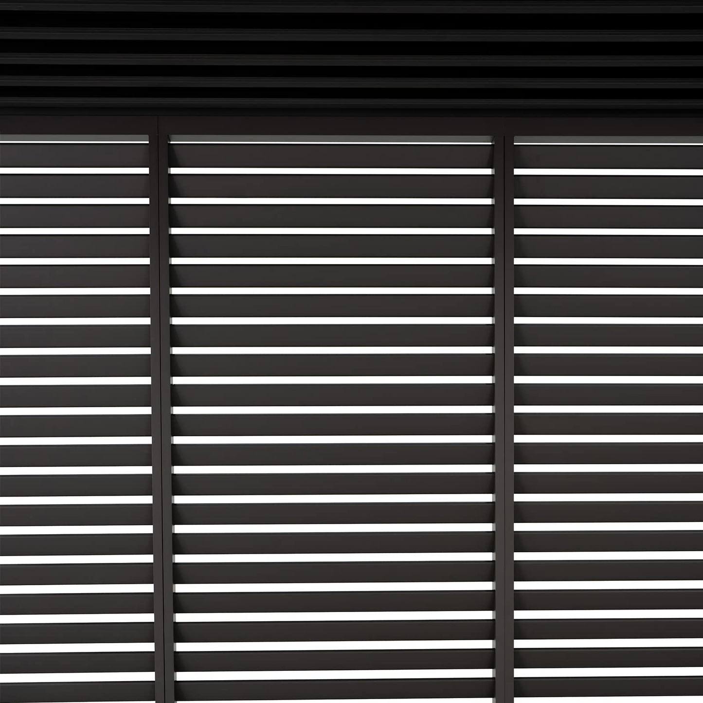 Aluminum Louvered Wall, Side Shade Privacy Screen Panel Suitable for GazeboMate Pergola Gazebo only. Pergola NOT Included. (Black/Charcoal)