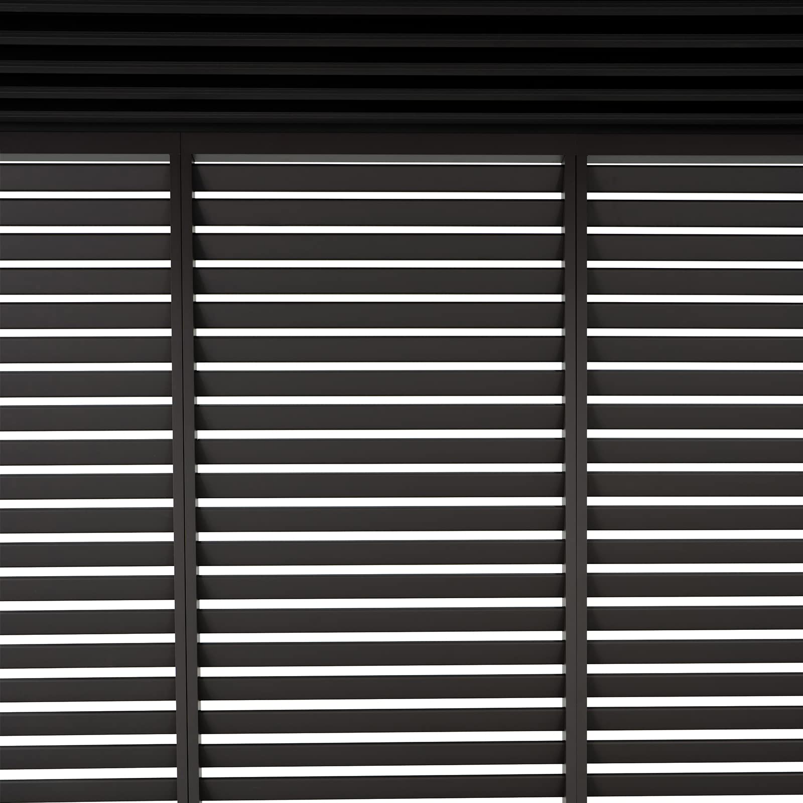 GazeboMate Combo: Louvered Gazebo + Aluminium Slat Panel Louvered Wall | Monument, Heavy Duty Wind Resistant