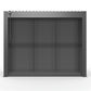 Grill King Outdoor BBQ Shelter Package – 6 Burner Charcoal BBQ Kitchen, Fridge & Sink + Freestanding Aluminium Louver Roof with LED Lighting & Privacy Blind