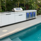 Floor Stock Rockpool White 4B Drop In BBQ Kitchen with Double Sink & Triple Fridge