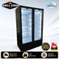 Floor Stock Double Door Commercial 980L Upright Wine Bar Fridge Black
