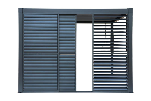Pergola Shutter Wall in Mounment Powder Coated suits 2.4M, 3M,4M, Gazebo Mate Louvered Gazebo