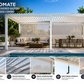 GazeboMate 3.6m × 7.2m Aluminium Louvered Gazebo + Retractable Privacy Screen – White