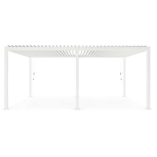 GazeboMate Combo: 3M x 6M White Aluminium Louvered Gazebo + Retractable Privacy Screen