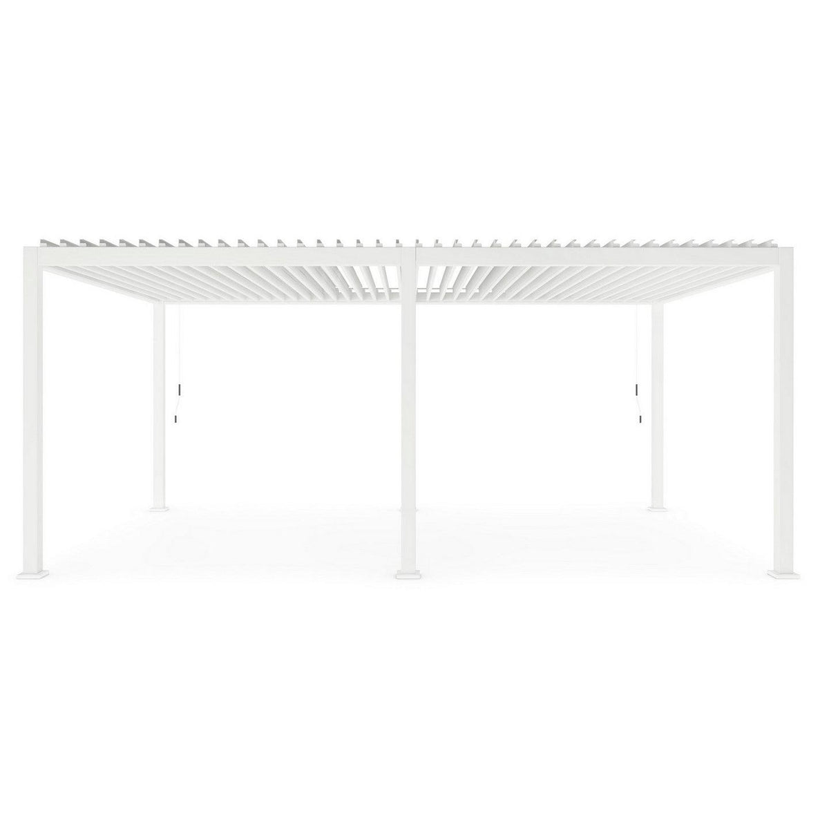 GazeboMate Combo: 3M x 6M White Aluminium Louvered Gazebo + Retractable Privacy Screen
