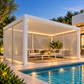 GazeboMate 4m × 5m White Aluminium Louvered Gazebo + Retractable Privacy Screen Combo