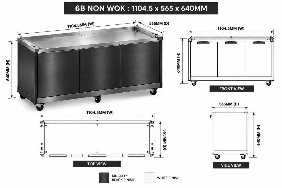 Grill King Built-In BBQ Cabinet Module – Flat Pack | White 4 & 6 Burner Options