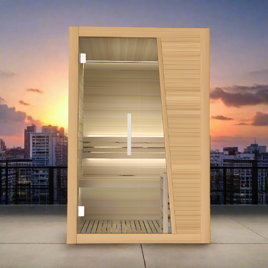 BJØRN 2 PERSON SAUNA PERSON INFRARED SAUNA LED, BLUETOOTH, CEDAR WOOD