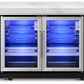 Grill King Element Twin Hood 8 Burner Outdoor BBQ Kitchen – 304 Stainless Steel & White Sintered Stone