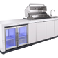 Rockpool 6B Drop In BBQ Kitchen Package Inc sintered stone benchtops, Aluminium Cabinets, Weather Resistant, Fridge & Sink