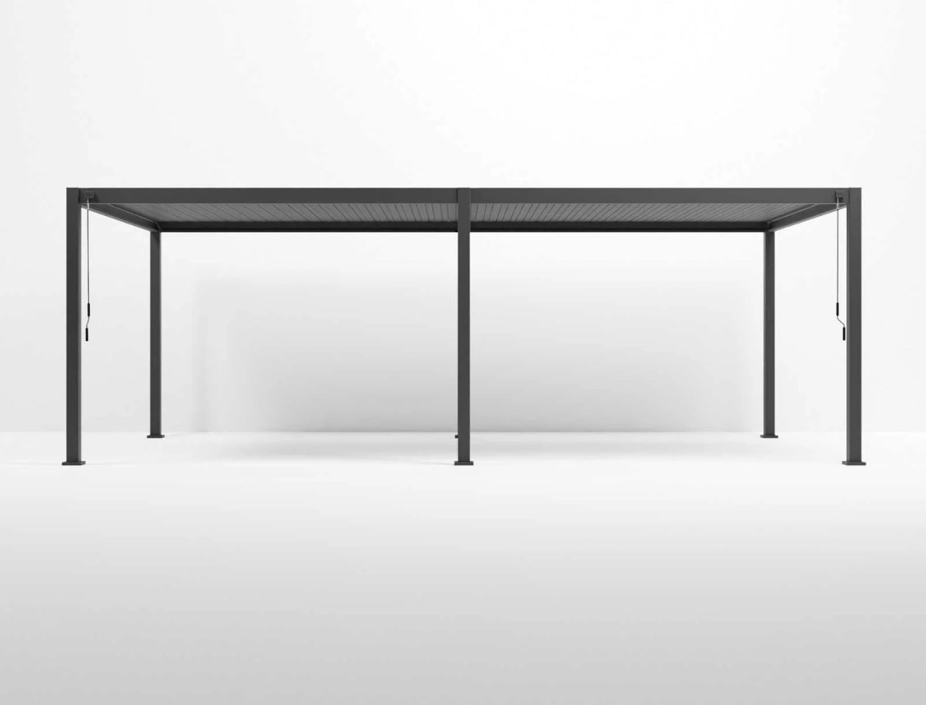 Wall Mounted 4M x 6M Semi Permanent Louvered Gazebo Monument Aluminium Heavy Duty Wind Resistant