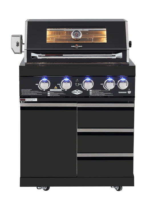 Kingsley 4 Burner Non Wok Black Stainless Steel BBQ Module