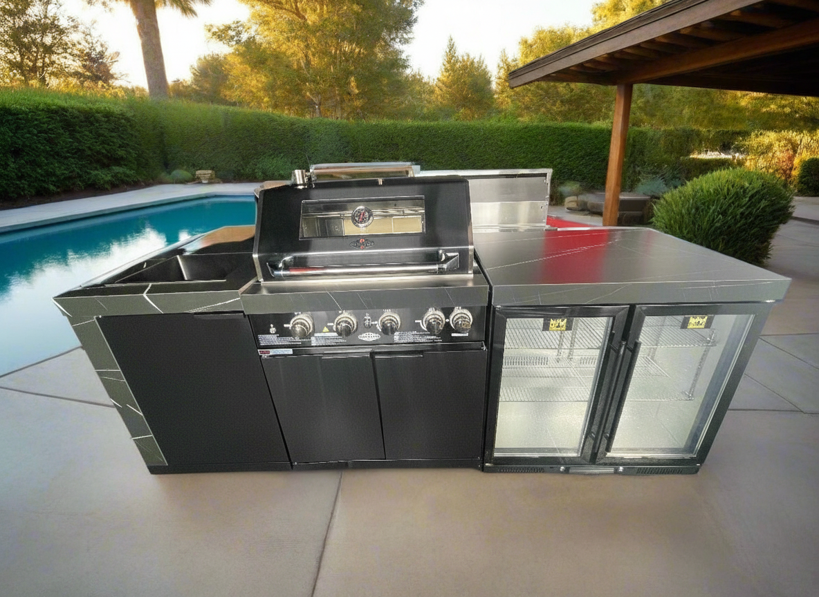 Floor Stock Rockpool 4B BBQ Kitchen + Sink + 208L Bar Fridge