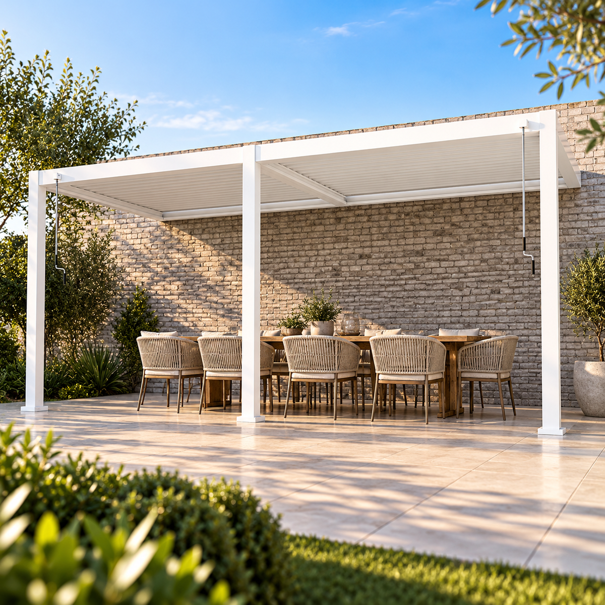 GazeboMate 4m × 6m Aluminium Louvered Gazebo – Monument | Adjustable Roof Pergola