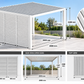 GazeboMate Louvered Gazebo + Aluminium Privacy Side Wall – Monument Charcoal