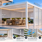 GazeboMate 4m × 5m White Aluminium Louvered Gazebo + Retractable Privacy Screen Combo