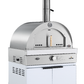 Rockpool White Sintered Stone 6 Burner Outdoor Kitchen (Natural Gas) w/ Fridge, Sink and 22" Gas Pizza Oven Bundle