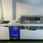 Floor Stock Rockpool White 6B BBQ Kitchen with Sink & Fridge Combo