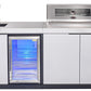 Compact Series Rockpool White 4B BBQ Kitchen Package with Stone Benchtops, Hampton Waterfall Design