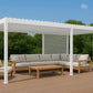 GazeboMate 3m x 4m White Aluminium Louvered Gazebo + Adjustable Privacy Wall Combo