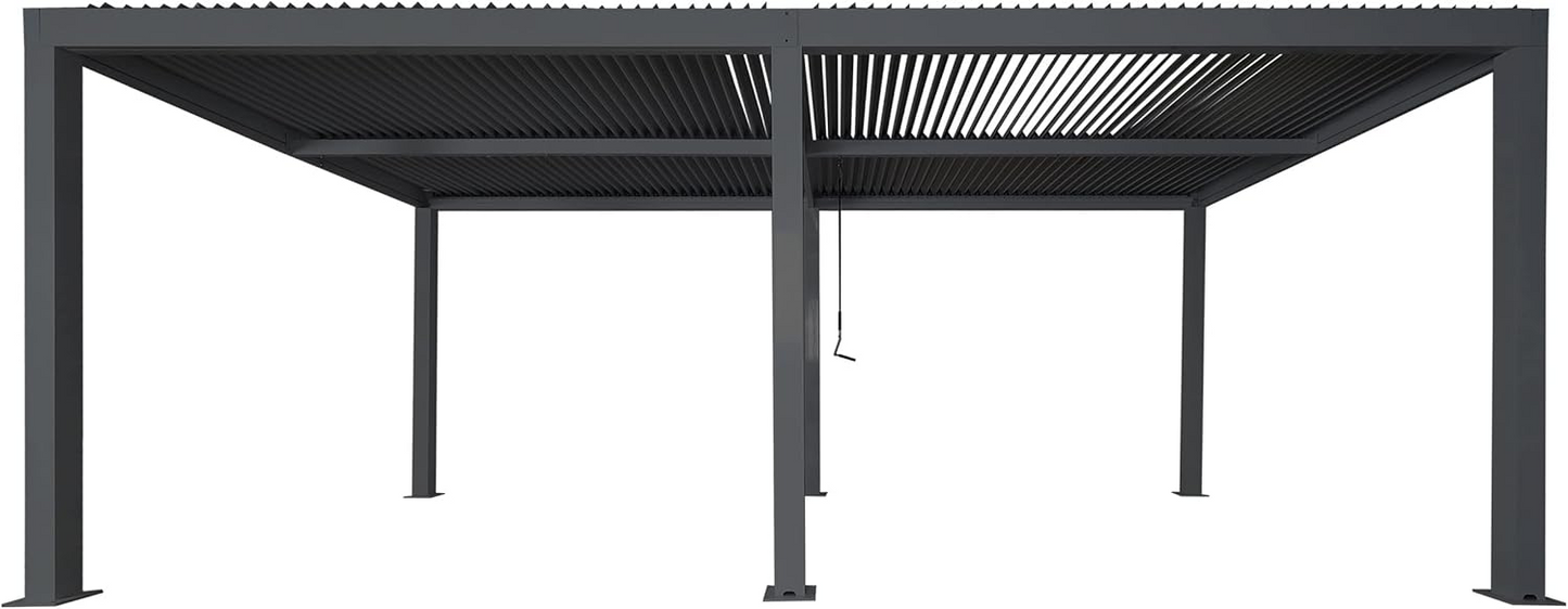 Wall Mounted Monument 3M x 6M Semi Permanent Louvered Gazebo Aluminium Pergola Monument Heavy Duty Wind Resistant