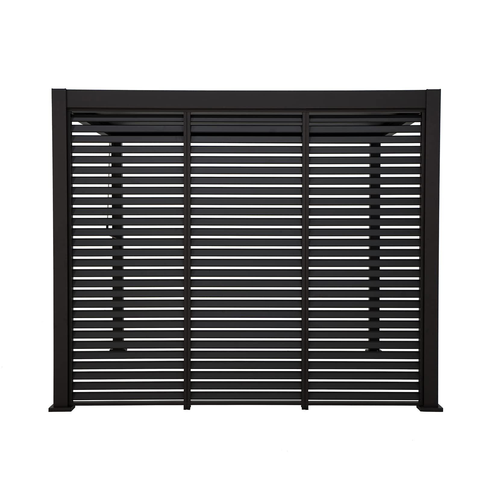 GazeboMate Combo: Louvered Gazebo + Aluminium Slat Panel Louvered Wall | Monument, Heavy Duty Wind Resistant