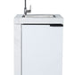 Rockpool White 4B: Designer Outdoor BBQ Kitchen Matt White Stone + White Doors, Fridge & Sink