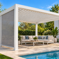 GazeboMate 4M x 4M Combo Aluminium Louvre Gazebo – White