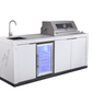 Compact Series Rockpool White 4B BBQ Kitchen Package with Stone Benchtops, Hampton Waterfall Design