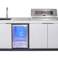 Compact Series Rockpool White 4B BBQ Kitchen Package with Stone Benchtops, Hampton Waterfall Design