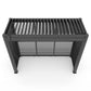Grill King Outdoor BBQ Shelter Package – 6 Burner Charcoal BBQ Kitchen, Fridge & Sink + Freestanding Aluminium Louver Roof with LED Lighting & Privacy Blind