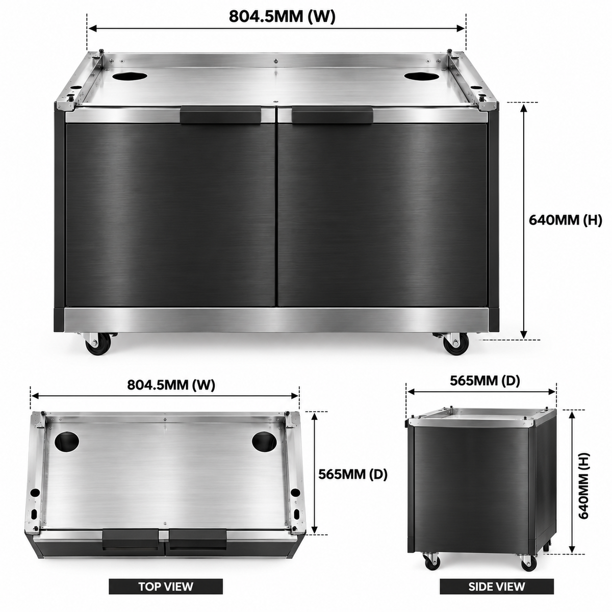 Grill King Outdoor BBQ Cabinet Module Suits Black Built In BBQs