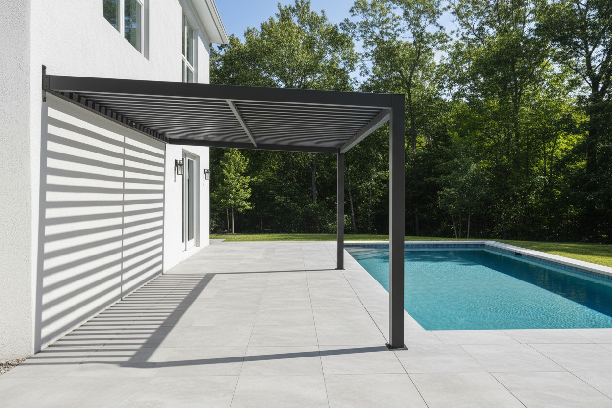 Wall Mounted 3M x 3M Louvered Aluminium Gazebo Pergola GazeboMate