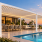 GazeboMate 3.6m × 7.2m White Aluminium Louvered Gazebo – Adjustable Roof Pergola